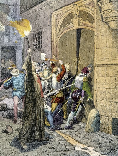 Massakren av Saint Barthelemy (1572) av Unknown artist