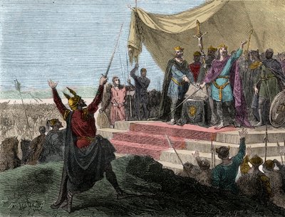 Edene i Strasbourg mellom Ludvig den tyske av Unknown