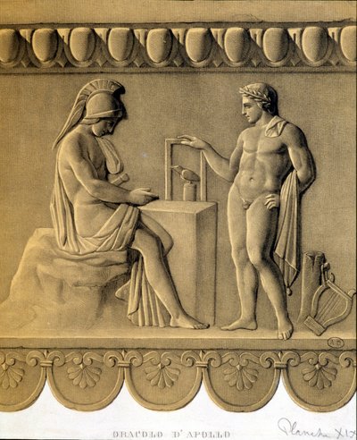 The Oracle of Apollo - faksimile av et gresk bas-relieff av Unknown artist