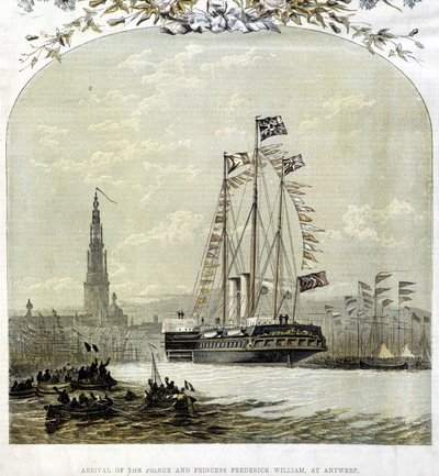 Havnen i Antwerpen i 1858 av Unknown artist
