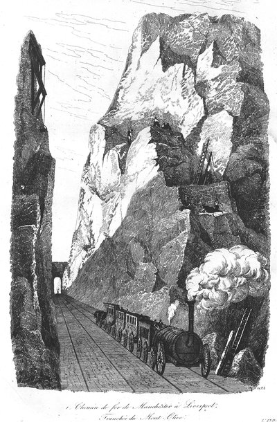 Jernbanen fra Liverpool til Manchester: Trench of Mount Olive av Unknown artist