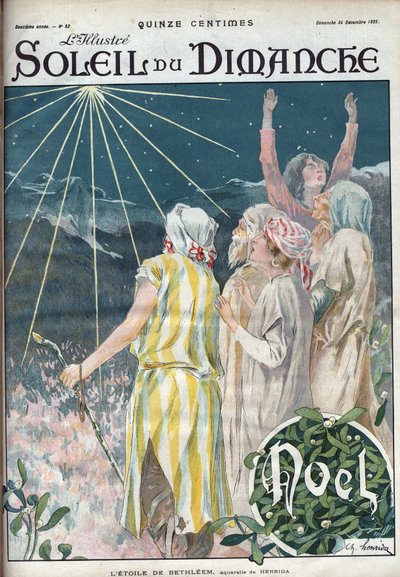 Stjernen i Betleem. Gravering i «The Sun-of-Sunday», 26. desember av Unknown artist