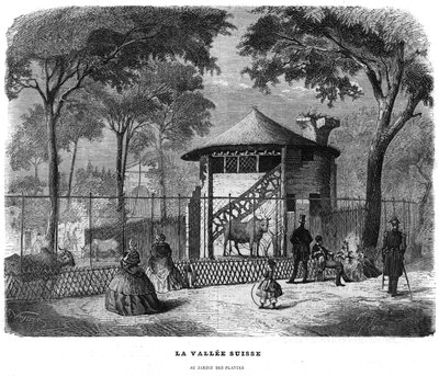 The Swiss valley in the garden of plants in Paris in 1858. av Unknown artist