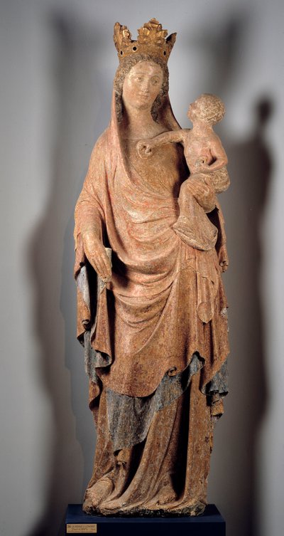 Jomfruen har den anonyme skulpturen fra det 14. århundre. av Unknown artist