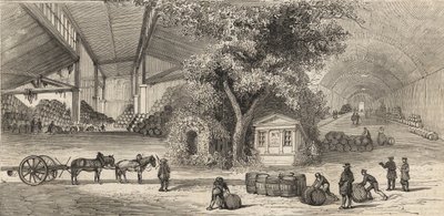 The Wines Warehouse i Paris i 1861 - Grotter - av Unknown artist