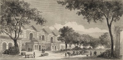 The Wines Warehouse i Paris i 1861 - Eaux de vie-distriktet av Unknown artist