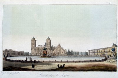 Zocalo: Det store torget i Mexico City. I "" Den gamle og moderne drakten"" av Unknown artist