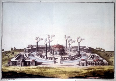 Den gamle byen Nineve, den eldgamle byen Assyria, som viser den imaginære utsikten over et assyrisk palass. av Unknown artist