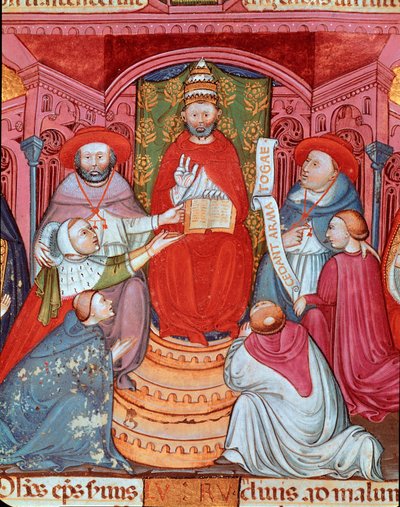 Motpaven Clement VII (Robert de Geneve) (1342-1394) forkynner sine lover" av Unknown artist