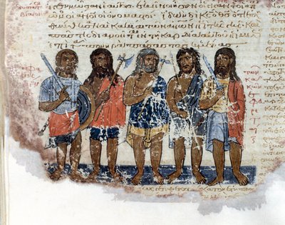 Hæren til Geants (Rephaim eller Nephilim) som ble slått av hæren til King David Miniature hentet fra "Codex de l