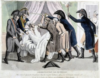 Arrestasjonen av Pichegru - gravering av Unknown artist