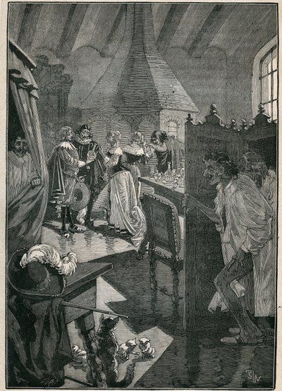 Glasskunsten: glassmakerne. Gravering fra 1885 i "" Les arts et metiers illustres"" av Adolphe BITARD. av Unknown artist