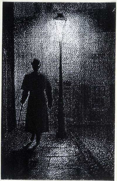 Atmosfæren i Londons gater om natten, sent på 1800-tallet av Unknown artist