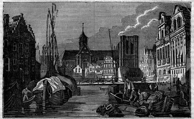 Byen Gent i Belgia på 1800-tallet. av Unknown artist