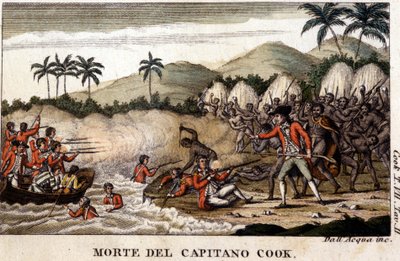 Kaptein Cooks død etter "Viaggi del Capitano-kokken"" Milano 1820 av Unknown artist