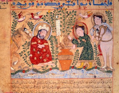 Legen og oppskriften på Theriac Miniature fra "" Le livre des antidotes"" 1199 Paris, B.N. av Unknown artist