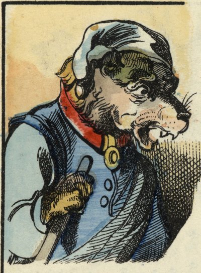 The dog Medor. Illustration of the tale “Bon medor and Little Chevrette””. In “” Tales from the home for the little ones””. Anonymous engraving of the 19th century. av Unknown artist