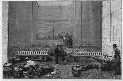 Det store elektriske rommet til Opera Garnier eller to hundre Bunsen-batterier lar deg projisere strålene fra den elektriske solen av Unknown artist