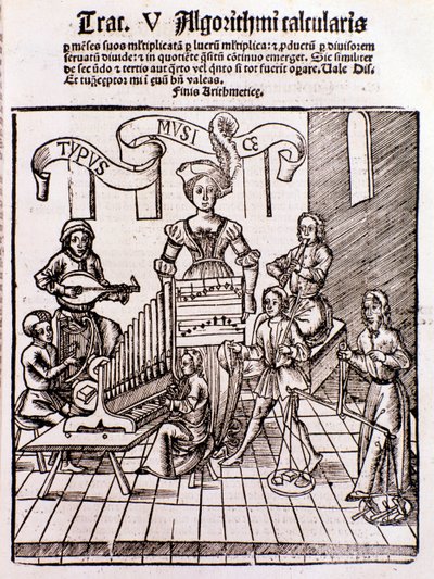 Den liberale kunsten: Musikk (gravering av Unknown artist