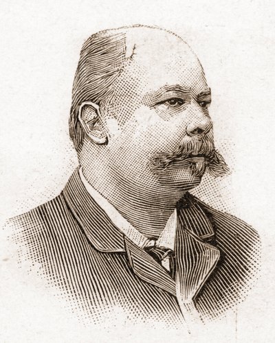 The members of the Academy Francaise in 1895: portrait of Henri (Henry) Meilhac (1831-1897), French playwright. av Unknown artist
