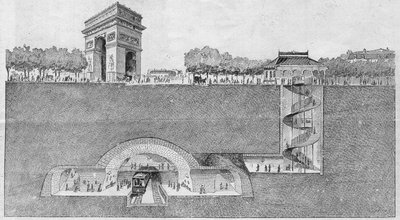 The metro station “” Etoile”” in Paris. Engraving from 1895. av Unknown artist