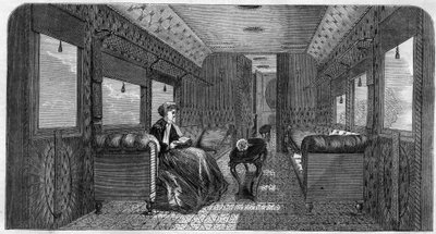 Den nye bilen til hennes majestet Princess of Wales for hennes togreise. Gravering i "The Illustrous Universe" av Unknown artist