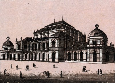 Den nye børsen i Frankfurt, Tyskland (Frankfurt, Tyskland) i "Verden illustrerer 168 visninger" Udatert (slutten av 1800-tallet) av Unknown artist