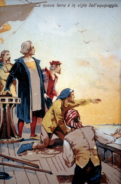 Den nye verden før mannskapet til Christopher Columbus (1492). av Unknown artist