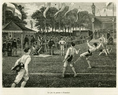 Palmespillet har Franeker (Nederland). Gravering for å illustrere historien La Frise, basert på et forhold til en nederlandsk avis, i le tour du monde 1886, regissert av Edouard Charton (1807-1890), Hachette, Paris. av Unknown artist