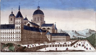 Det kongelige escurialklosteret (Escorial) i Spania, sett bakfra. av Unknown artist