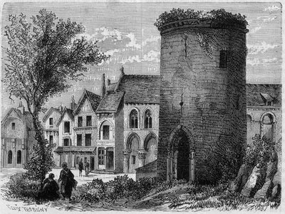 Tårnet til kong Louis IV av Outremer (oversjøisk, oversjøisk) til Laon (ødelagt i 1831) - gravering av Unknown artist