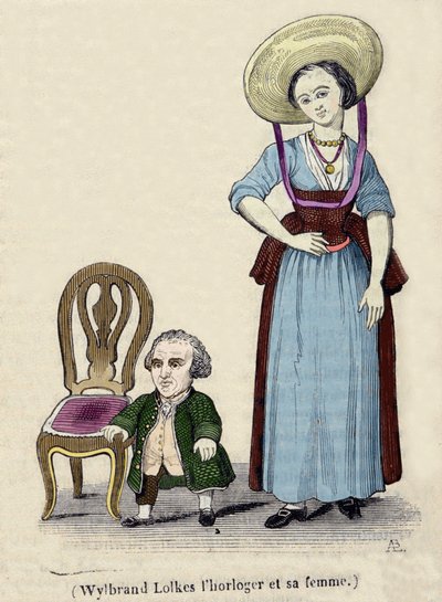 Urmakeren Wylbrand Lolkes med sin kone. 1800-talls gravering. av Unknown artist