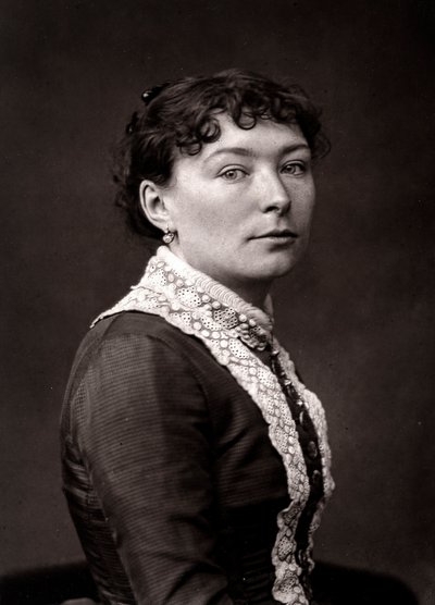Den kvinnelige kunstneren Virginie-Elodie Demont-Breton portrettert i anledning Salongen i Paris i 1883 av Unknown