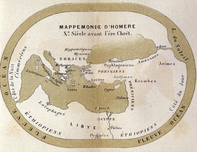 Verdenskartet til Homer. 9. århundre f.Kr. av Unknown artist