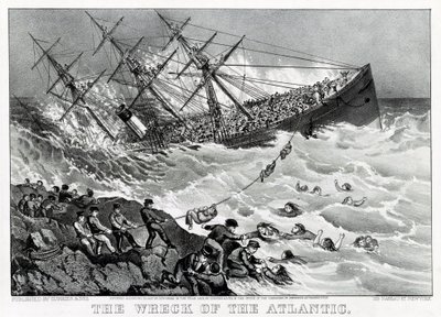 Vraket av RMS Atlantic transatlantiske havfartøy fra White Star Line, på kysten av Nova Scotia av Unknown artist