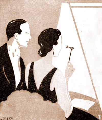 Teaterpublikum - elegant par på en teaterforestilling av Unknown artist