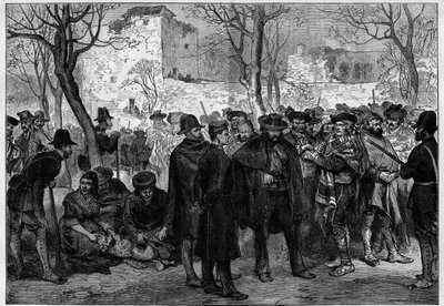 Tredje Carlist-krig (1872-1876): Carlist-fanger i Alhambre i Granada. av Unknown artist