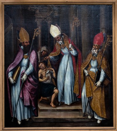 Tre biskoper helbreder en besatt mann av Unknown Artist