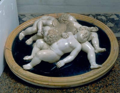 Tre sovende putti av Unknown artist