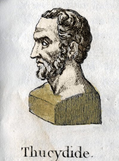 Thucydides (around 465-AD 395 BC), Greek historian. engraving of 1822. av Unknown artist