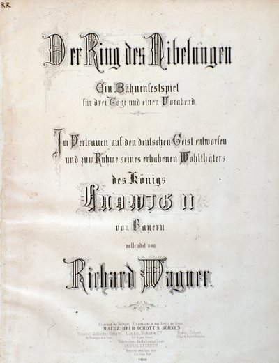 Tittelside til partituret til Der Ring des Nibelungen av Wagner av Unknown artist