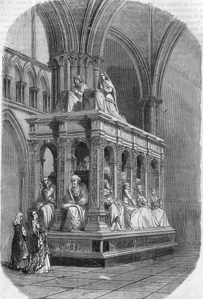 Tomb of Louis XII King of France (1462-1515) and Anne of Brittany (1477-1514). Engraving of the 19th century. av Unknown artist