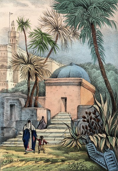 Tombs of the Moorish inhabitants of Algiers in a cemetery of Bab-el-Oued av Unknown artist