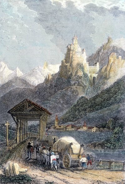 Trostburg slott i Tyrol. av Unknown artist