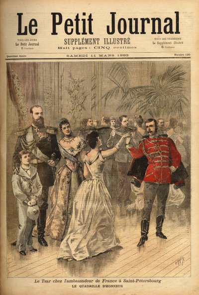 Tsar Alexander III (1815-1894) danser quadrille d