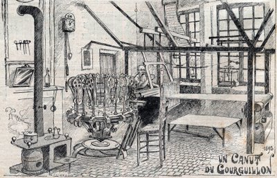 En canut fra Gourguillon (Lyon) i 1893 - gravering i "Le Progres illustrious"" fra 1895 av Unknown artist