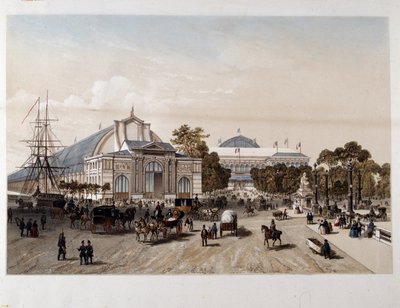 Universell utstilling fra 1855: Industripalasset - Litografi av Unknown artist