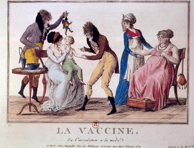 Vaksine eller inokulering er mote. Gravering fra begynnelsen av 1800-tallet. Paris, B.N. av Unknown artist