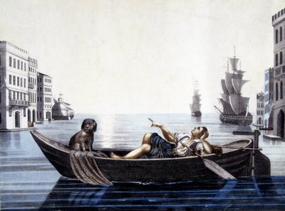 Venezia, om morgenen. 1800-talls gravering. av Unknown artist