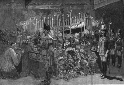 Vienna 1889: the burning chapel of Archduke Rodolph of Habsburg (1858 - 1889) av Unknown artist